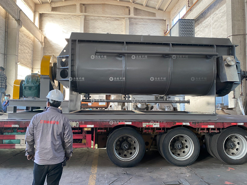 Vacuum paddle continuous dryer